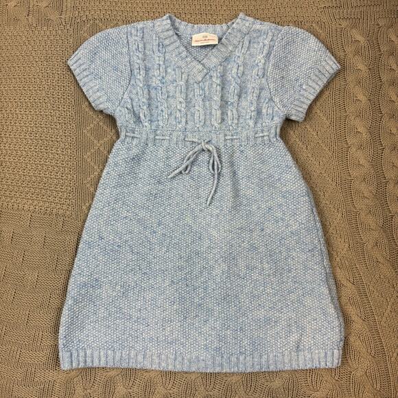 Hanna Andersson All is Calm Blue Heather Short Sleeved Sweater Dress 5 - Picture 1 of 11